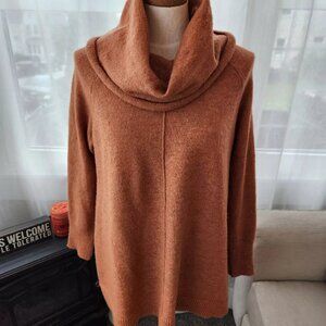Max Studio size 1X peach orange cowl neck sweater womens. D2